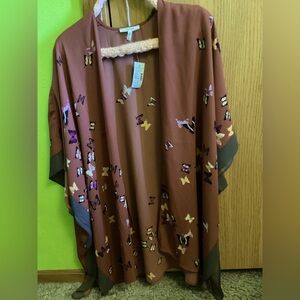Maurices Butterfly Print Kimono Cardigan One Size
